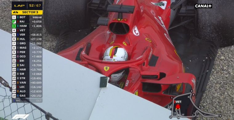 BREAKING: Sebastian Vettel knalt de muur in vanaf P1!