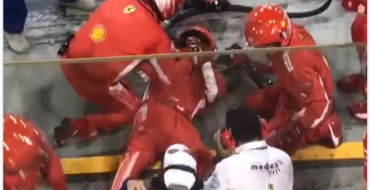 Ferrari-mecanicien die been brak tijdens pitstop keert terug in paddock