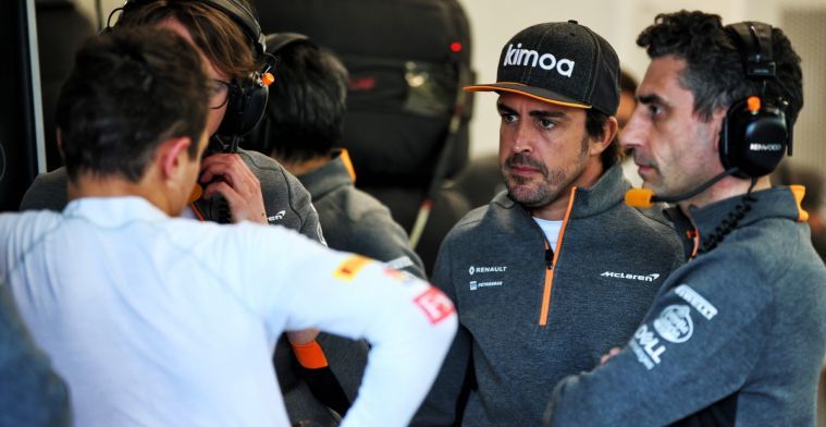 'Fernando Alonso in actie voor McLaren tijdens de testdagen in Bahrein'