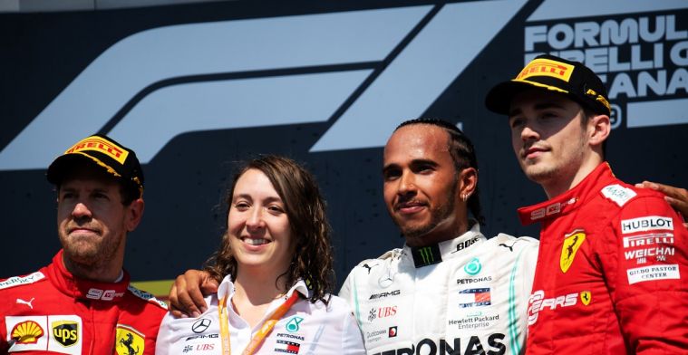 Vettel: Ben uit respect voor Lewis, Charles en Mercedes naar het podium gegaan