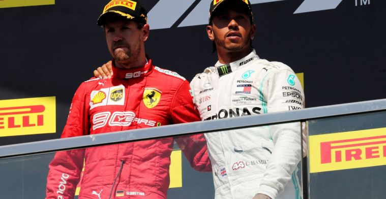Volgens Hamilton moet Mercedes aan de bak om Ferrari voor te blijven