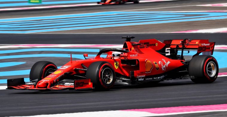 Ferrari vervangt vlak voor de race in Frankrijk onderdelen op auto Vettel 