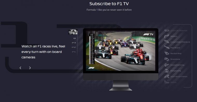 F1TV verlengt het abonnement met gratis twee maanden