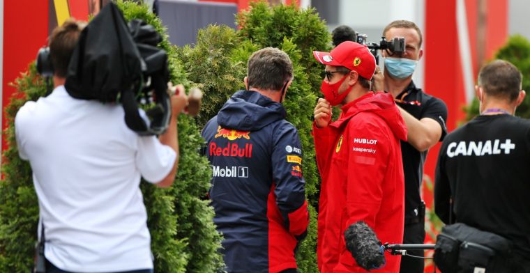 Horner plaagt Vettel in paddock: Heeft Ferrari nu al je naam van je jas gehaald?
