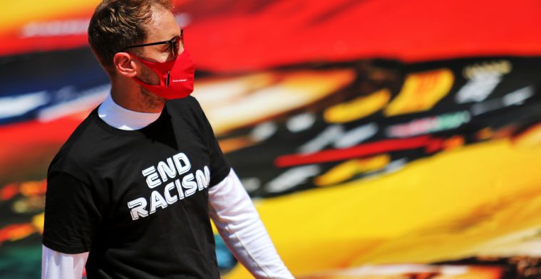 Vettel kan weer grappen maken na GP Spanje: Kan je je helikopter wegsturen?