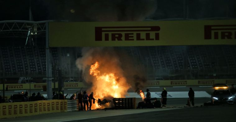Formule 1-wereld in shock na horrorcrash van Grosjean in Bahrein