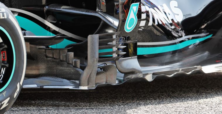 Bijzonder ontwerp Mercedes-vloer ook gespot bij Aston Martin, niet bij Red Bull