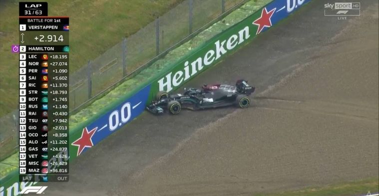 Lewis Hamilton maakt kapitale fout in jacht op Verstappen