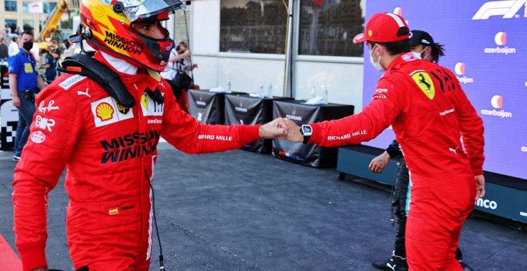 Sainz vergelijkt Leclerc met Verstappen: 'Dat wordt voor elke coureur lastig'