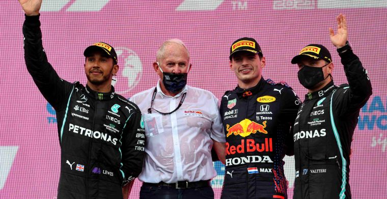 Unieke overwinning voor Red Bull en Honda: 'Marko lang niet zo zien lachen'