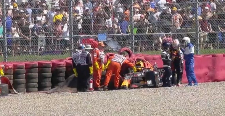 Verstappen crasht enorm hard na touché met Hamilton op Silverstone!