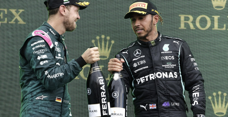 Hamilton trots op Vettel na uitdragen LGBTQ+-boodschap in Hongarije