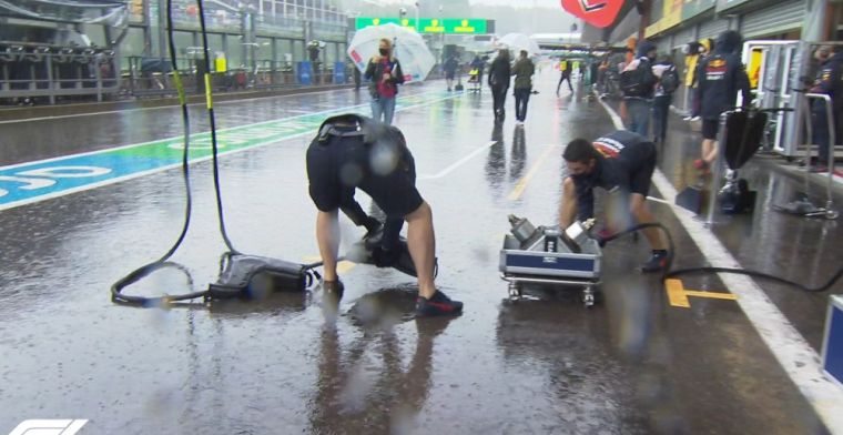 Kwalificatie GP België uitgesteld door hevige regen
