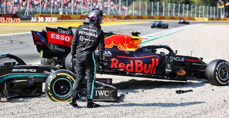 Ongeluk tussen Hamilton en Verstappen is race-incident: 'Gebeurt gewoon'