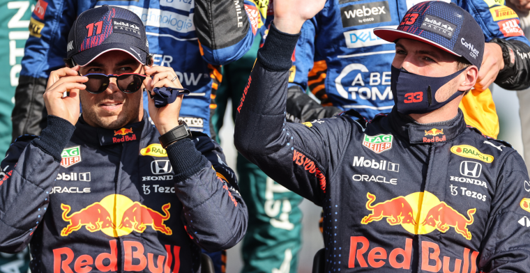 Red Bull spreekt van 'fout' over contractduur Perez op website Verstappen
