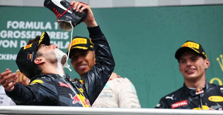Diep in de buidel tasten voor je eigen 'shoey' van Ricciardo