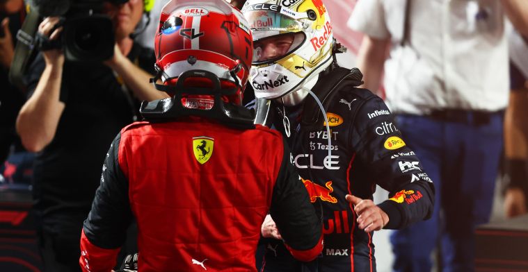 Leclerc nog niet gelijk aan Verstappen: 'Sainz was vorig jaar even snel'