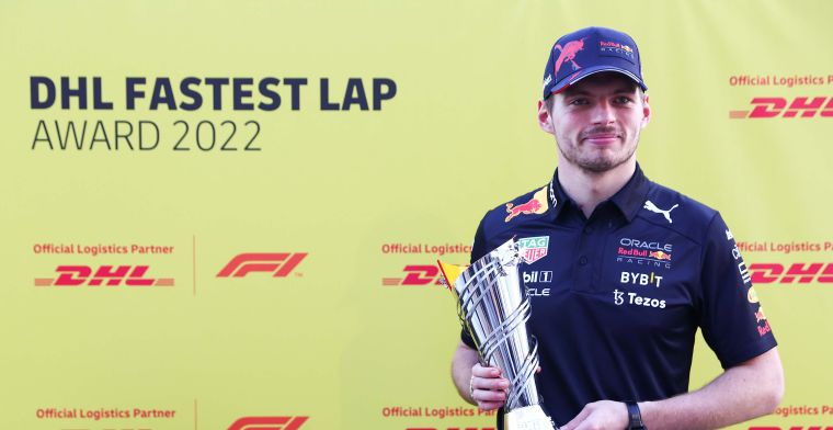 Wéér prijs voor Red Bull: Verstappen krijgt Fastest Lap Award uitgereikt