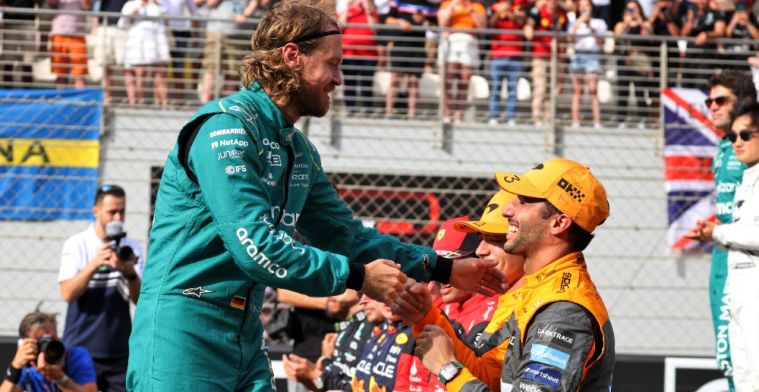 Ricciardo over 'vriend' Vettel: 'Het is niet zo gebruikelijk op de grid'