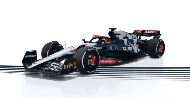 In beeld | De AlphaTauri F1-wagen van De Vries voor het 2023-seizoen